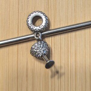 Pandora Pave Cocktail Glass Dangle Charm